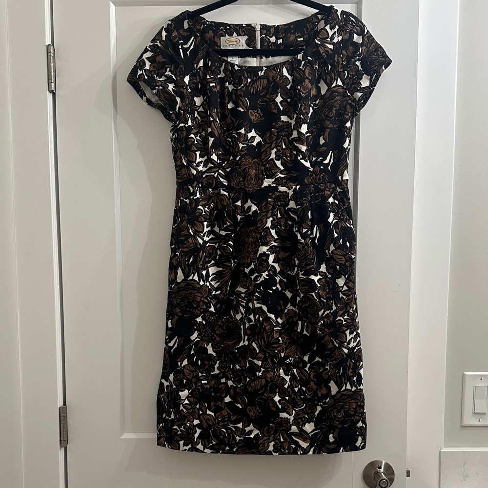 Talbots Black and Brown Floral Short Dress (vintage)